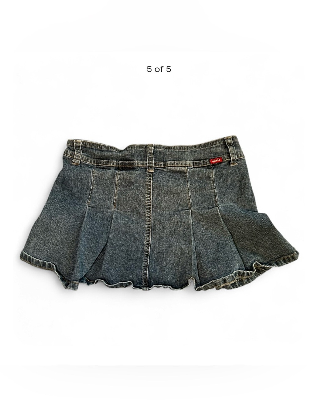 Angels Denim Pleated Micro Mini Skirt - Picture 5 of 5